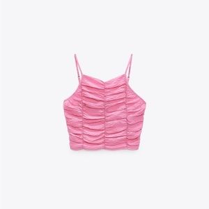 💗DRAPED CROP TOP💗FUCHSIA